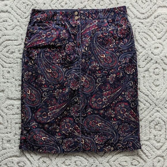 Tommy HILFIGER Velvet Paisley Pencil Skirt Size 4 @V - Picture 2 of 11
